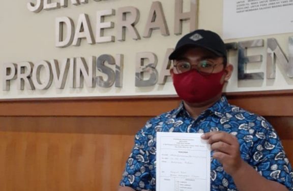 Ketua umum PP IMC Rizki Putra Sandika, setelah selesai menyerahkan surat permohonan Audiensi ke Gubernur Banten