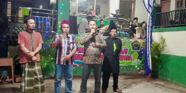 Muhammad Saiful Basri saat berikan sambutan pada Milad ke 3 tahun Peguron Pencak Silat Terumbu Walet Bersaudara Linkungan Sumur Wuluh